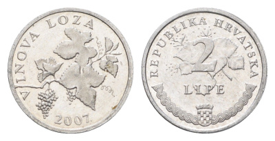 Хорватия 2 липы 2007 нечетный год KM 4 алюминий aUNC 4659-663