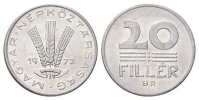 Венгрия 20 филлеров 1972 BP KM 573 алюминий aUNC 4627-1046