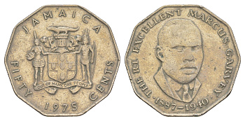 Ямайка 50 центов 1975 Маркус Гаврей (1887-1940) KM 65 медно-никель 93-515