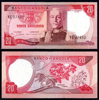 Ангола 20 эскудо 1972 Pick 99 бумага 7214-17-1-1