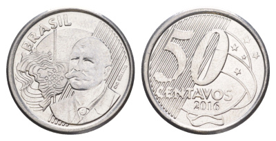 Бразилия 50 сентаво 2016 KM 651a нержавеющая сталь UNC 4642-1155