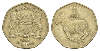 Ботсвана 1 пула 1991 Зебра KM 24 никель латунь 51-2413