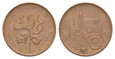 Чехия 10 крон 2010 KM 4 сталь плакированная медью 4633-725