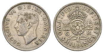 Великобритания 2 шиллинга (флорин) 1951 Георг VI (1936-1952) KM 878, Spink 4107 медно-никель 4663-257