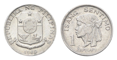 Филиппины 1 сентимо 1969 KM 196 алюминий UNC 4668-647