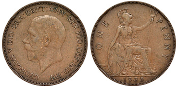 Великобритания 1 пенни 1935 Георг V (1910-1936) KM 838, Spink 4055 бронза 4123-1041