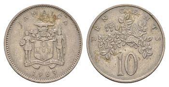 Ямайка 10 центов 1969 бабочка KM 47 медно-никель 4624-822