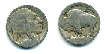 США 5 ЦЕНТОВ ND ИНДЕЕЦ, БИЗОН KM 134 медно-никель 46-2225