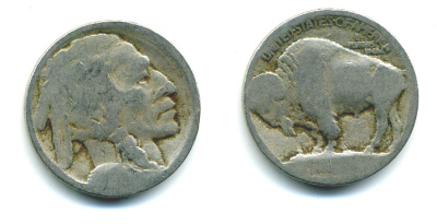 США 5 ЦЕНТОВ ND ИНДЕЕЦ, БИЗОН KM 134 медно-никель 46-2225