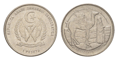 Западная Сахара 1 песета 1992 год-тип KM 14 медно-никель UNC 4669-442