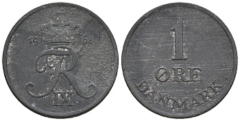 Дания 1 эре 1968 С; S, Фредерик IX (1947-1972) KM 839.2 цинк 4609-1114