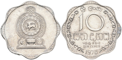 Цейлон 10 центов 1978 KM 140 a алюминий 4586-335