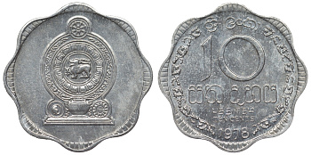 Шри-Ланка 10 центов 1978 KM 140 a алюминий 4118-952