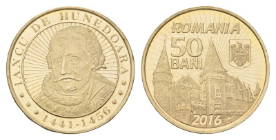 Румыния 50 бань (бани) 2016 575 лет началу правления Яноша Хуньяди KM 349 никель латунь UNC 3459-727