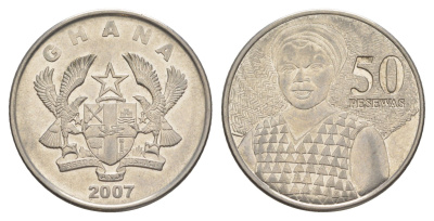 Гана 50 песев 2007 KM 41 сталь плакированная никелем 4642-133