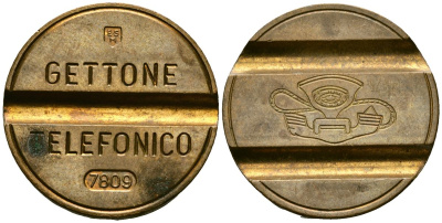 Италия жетон ND (1974-1980) телефонный жетон бронза 4521-635