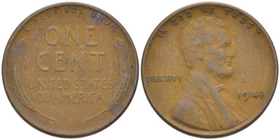США 1 ЦЕНТ 1941 ЛИНКОЛЬН KM 132 бронза 218-422