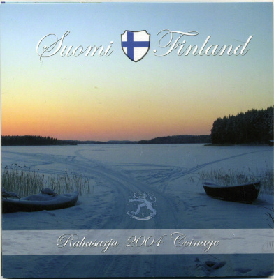 Финляндия евронабор из 8 монет + 2 евро 2004 природа Финляндии, в оригинальном буклете  биметалл  UNC  5-6-1-13