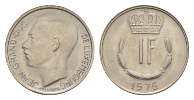 Люксембург 1 франк 1976 Герцог Жан (1964-1999) KM 55 медно-никель 4643-541