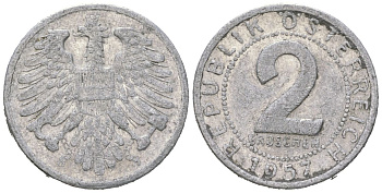 Австрия 2 гроша 1957 KM 2876 алюминий 3955-647