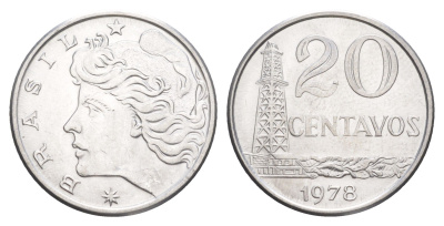 Бразилия 20 сентаво 1978 KM 579.1a нержавеющая сталь UNC 4642-1113