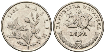 Хорватия 20 лип 2011 нечетный год KM 7 сталь плакированная никелем UNC 4621-411