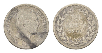 Нидерланды 10 центов 1869 Виллем III (1849-1890) KM 80 серебро 4623-721
