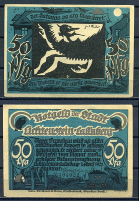 Лихтенштейн-Кальнберг (Саксония) 50 пфеннигов 1921 бумага aUNC 7556-7-3-2