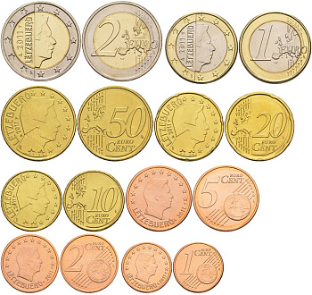 Люксембург евронабор 8 монет 2011 1, 2, 5, 10, 20, 50 евроцентов, 1, 2 евро UNC 183-431