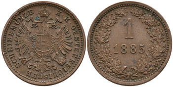 Австрия 1 крейцер 1885 Франц Иосиф (1848-1916) KM 2187 медь 4151-1261