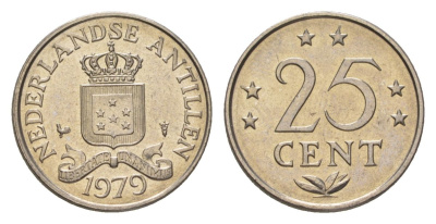 Нидерландские Антильские острова (Нидерландские Антилы) 25 центов 1979 KM 11 никель UNC 4627-715