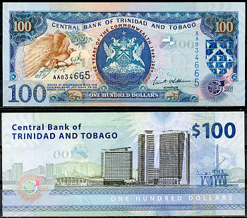Тринидад и Тобаго 100 долларов 2009 60 лет Содружеству Pick 52  бумага  UNC (пресс) 00-00