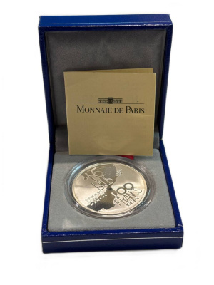 Франция 100 франков 1994 Тоннель под Ла-Маншем, в оригинальной упаковке, с сертификатом KM 1060 серебро PROOF 8-2-05-06