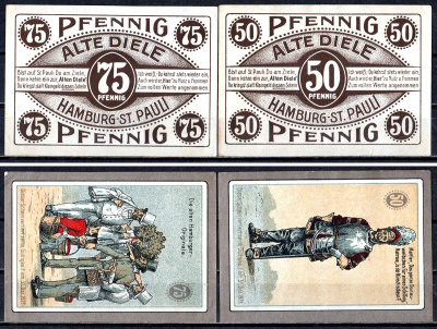Гамбург (Гамбург) набор из 2 нотгельдов 1921 2193-1-1-1