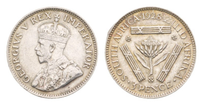 ЮАР 3 пенса 1928 Георг V (1910-1936) KM 15.1 серебро 413-3533