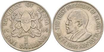 Кения 1 шиллинг 1969 Джомо Кениата KM 14 медно-никель 4132-1031