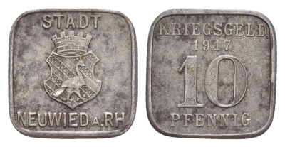 Нойвид-на-Рейне 10 пфеннигов 1917 Funck 379.2A, Men05 18772.2, Men18 23478.2 железо 4636-1164