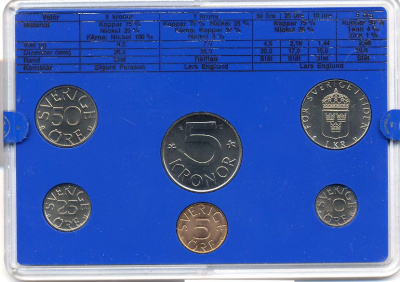 Швеция набор монетного двора из 6 монет 1979 в пластике Карл XVI Густав (1973- ) KM MS11 UNC 4-3-6-96