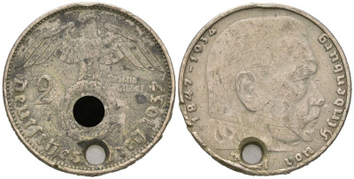 Германия 2 рейхсмарки 1937 A KM 93 серебро 110-427