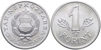 Венгрия 1 форинт 1989 BP, Народная республика (1949-1989) KM 575 алюминий UNC 3856-1237