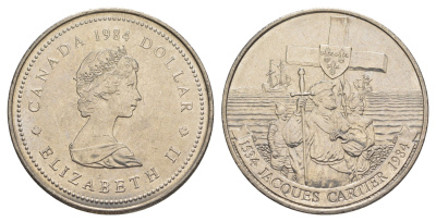 Канада 1 доллар 1984 Жак Картье KM 141 никель UNC 4185-1026