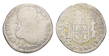 Мексика 1 реал 1820 Z RG, Фердинанд VII (1813-183) KM 83 серебро 603-722