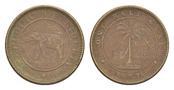 Либерия 1/2 цента 1937 KM 10 латунь 4614-863