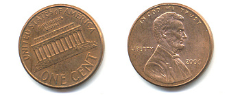 США 1 ЦЕНТ 2006 ЛИНКОЛЬН KM 201b цинк плакированный медью 86-511