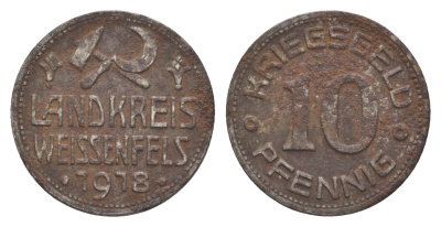Вайсенфельс 10 пфеннигов 1918 Funck 590.1, Men18 33235.1 железо 4448-1256
