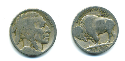 США 5 ЦЕНТОВ ND ИНДЕЕЦ, БИЗОН KM 134 медно-никель 46-2463