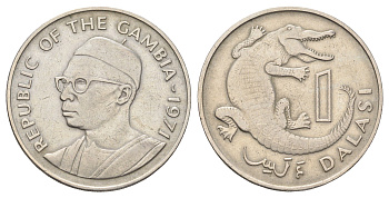 Гамбия 1 даласи 1971 год-тип KM 13 медно-никель 4667-526