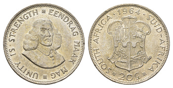ЮАР 20 центов 1964 KM 61 серебро UNC 4622-731