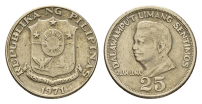 Филиппины 25 сентимо 1971 KM 199 медь цинк никель 4640-443