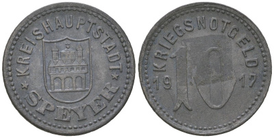 Шпайер 10 пфеннигов 1917 Funck 513.2, Men18 29758.2 цинк 99-1052